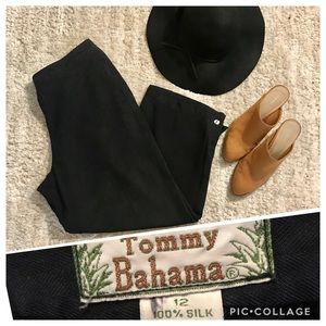 100% SILK Tommy Bahama black trousers
